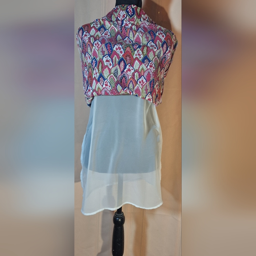 Souleiado Elegant Multicolor Leaf Pattern Tunic - image 5